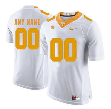 Men%27s Tennessee Volunteers White Customized College Football Jersey->customized ncaa jersey->Custom Jersey